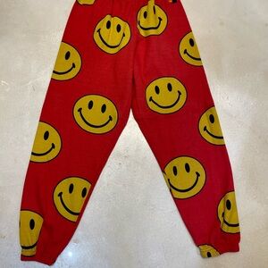 Small Aviator Nation Smiley Repeat Sweatpants Red/Yellow